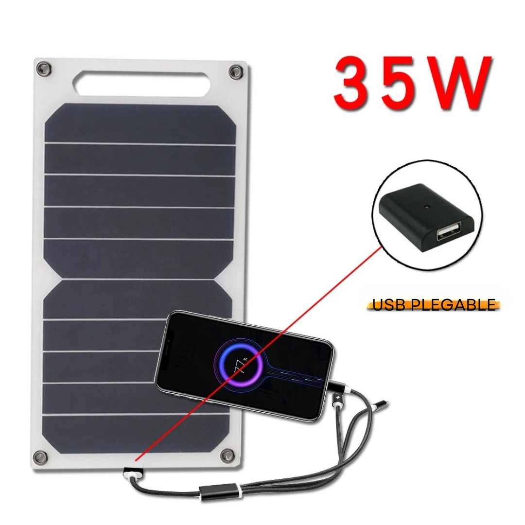 Panel Solar de 35W con USB – Cargador Portátil Impermeable