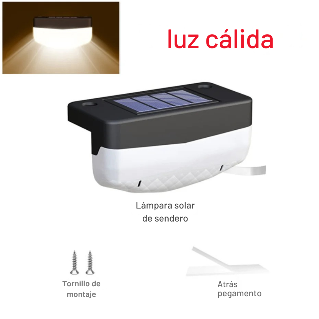 Luces LED Solares para Escaleras con Panel Solar – Iluminación Impermeable y Ecológica para Exterior