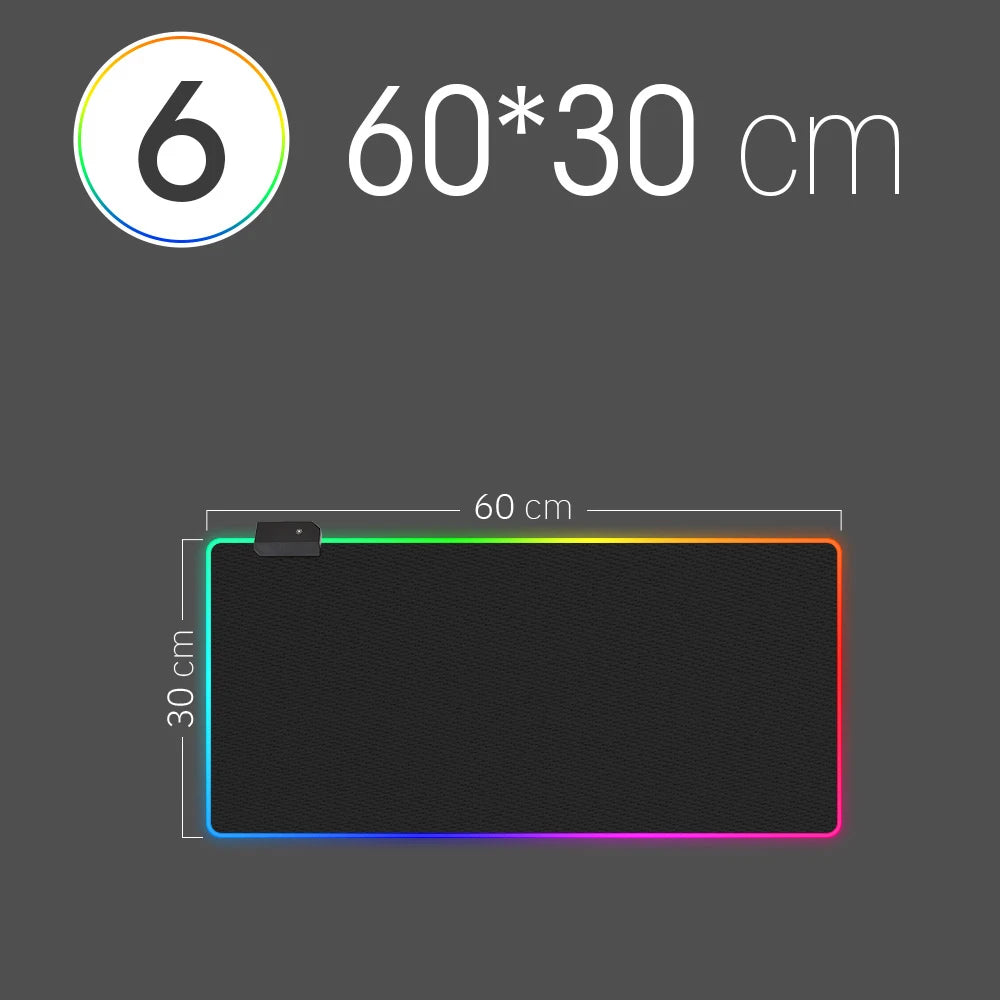 Alfombrilla de Ratón LED RGB con Funda para Teclado – Superficie Impermeable