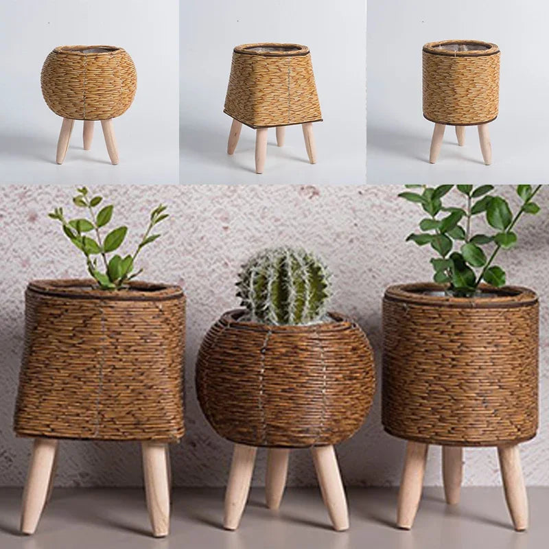 Maceta de Rattan Imitación Nórdica