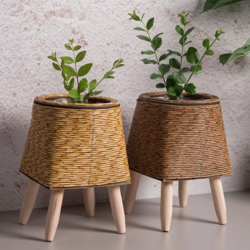 Maceta de Rattan Imitación Nórdica