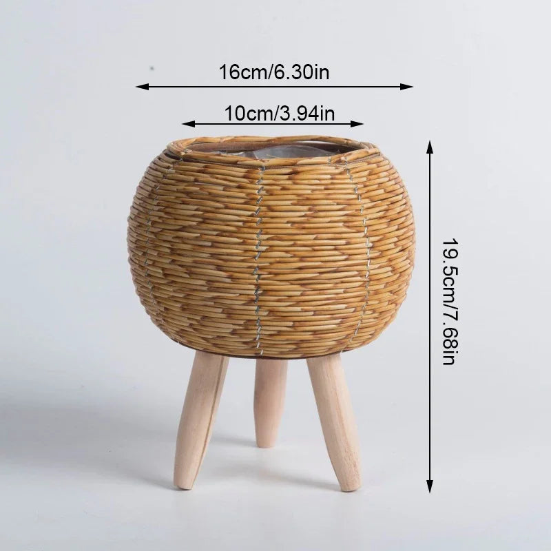 Maceta de Rattan Imitación Nórdica