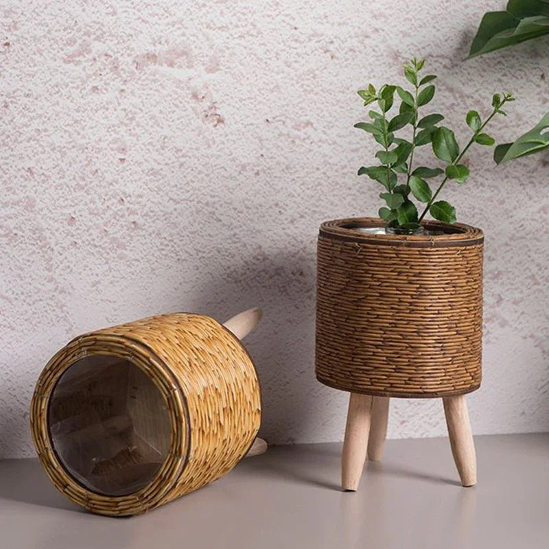 Maceta de Rattan Imitación Nórdica