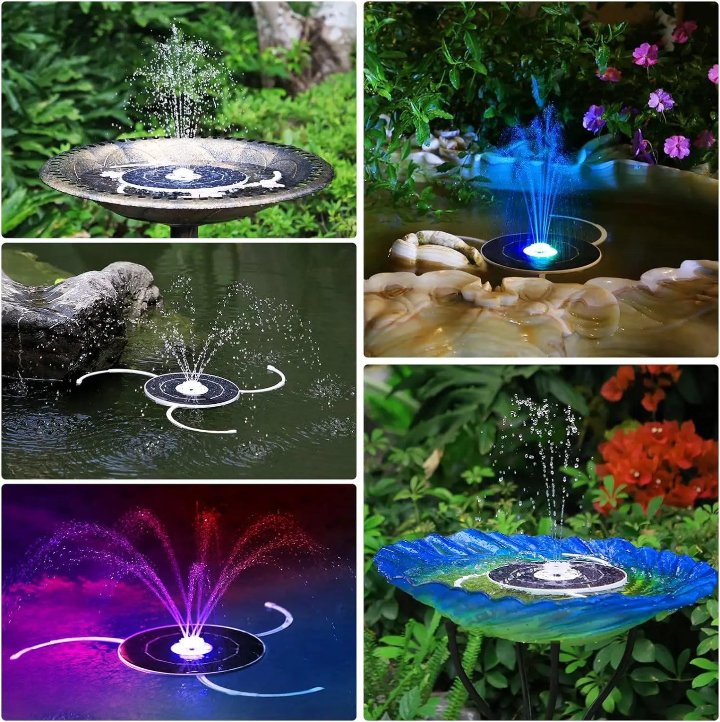 Fuente Solar LED con Bomba de Agua de 3000mAh