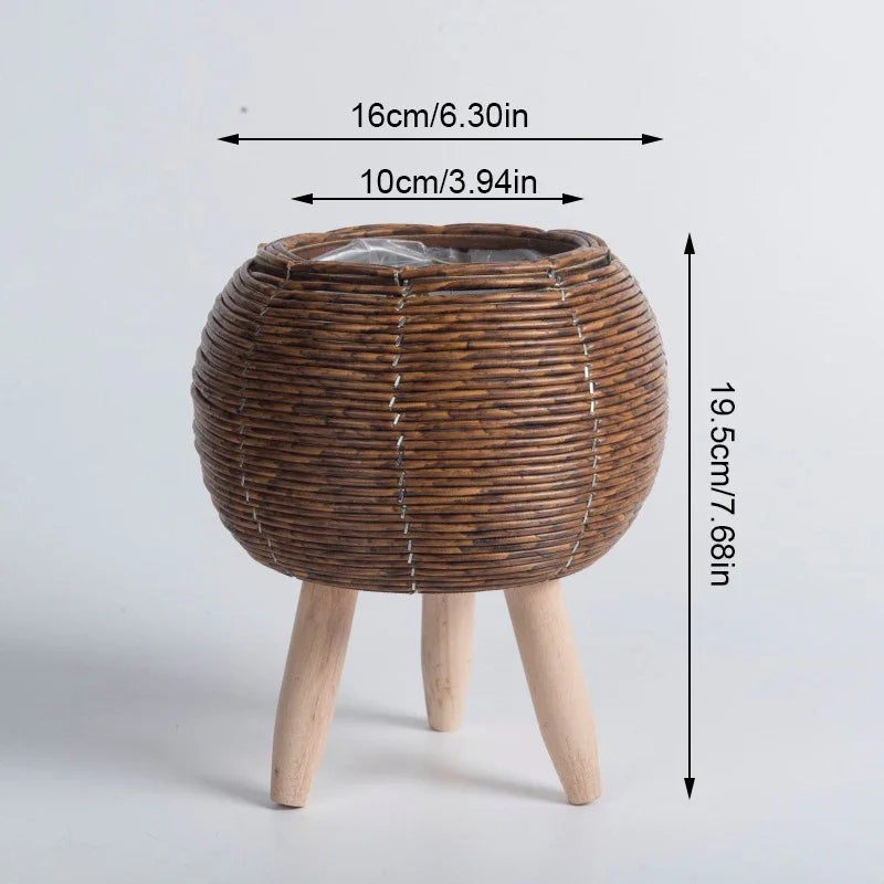 Maceta de Rattan Imitación Nórdica