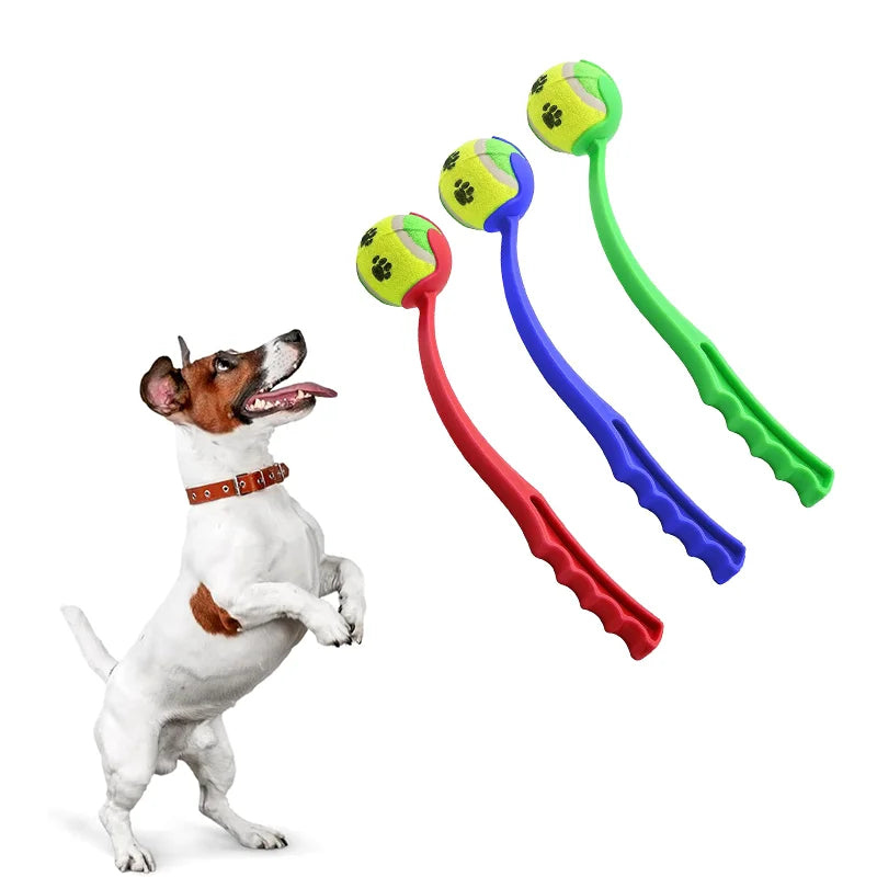 Juguete de Lanzamiento para Perros - Paleta y Pelota de Tenis para Actividades al Aire Libre y Entrenamiento