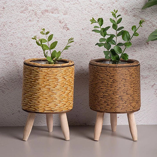 Maceta de Rattan Imitación Nórdica