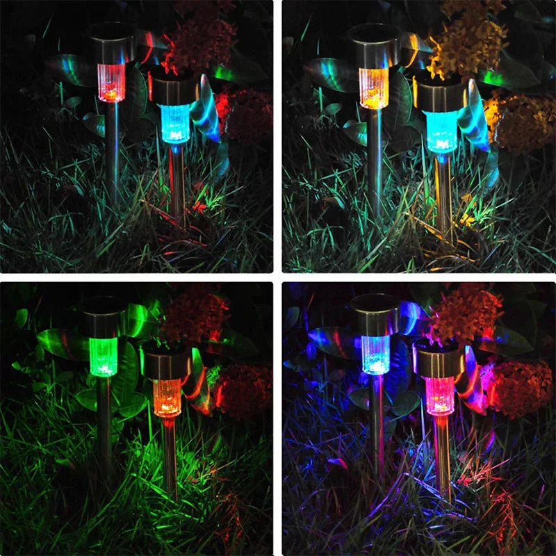 Herramientas de Decoración para Jardín con Luz Solar -RGB Resistente al Agua